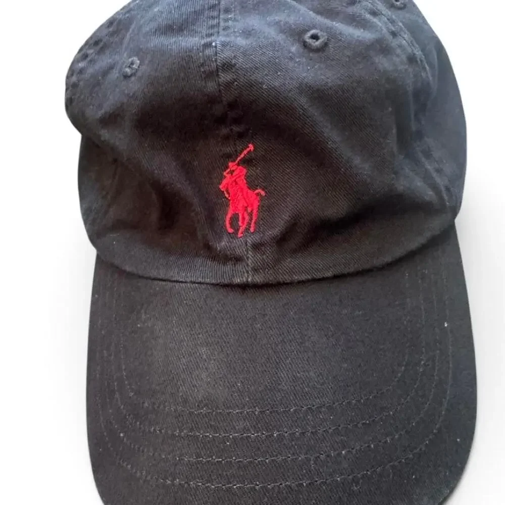 Polo Ralph Lauren Black Red Pony Adjustable Dad Hat